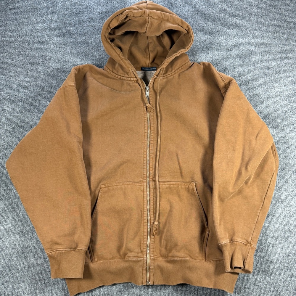 Brandy Melville Christy Full Zip Hoodie Cotton Blend Brown Size OS Gorpcore